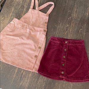 Bundle of 2 girl size 7/8 corduroy skirts